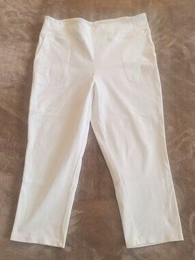 Women With Control Prime Stretch Denim Cropped Pants, Bright White, Size XL